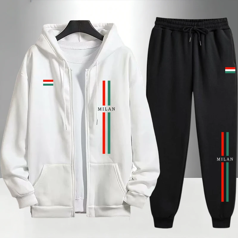 ชุดเซ็ตฮู้ดดี้ซิปและกางเกงวอร์ - Jogger Sweatpants Men บทวิจารณ์และราคา