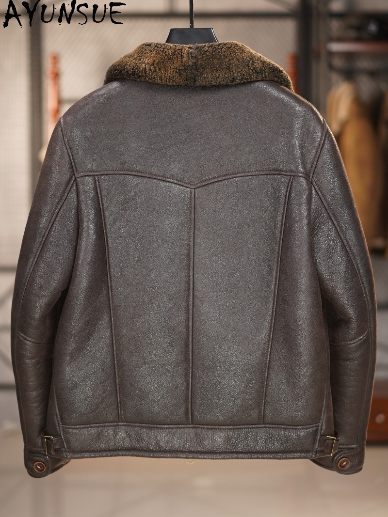 AYUNSUE เสื้อโค้ทขนสัตว์ธรรมชา - Men'S Fashion Leather Jacket บทวิจารณ์และราคา