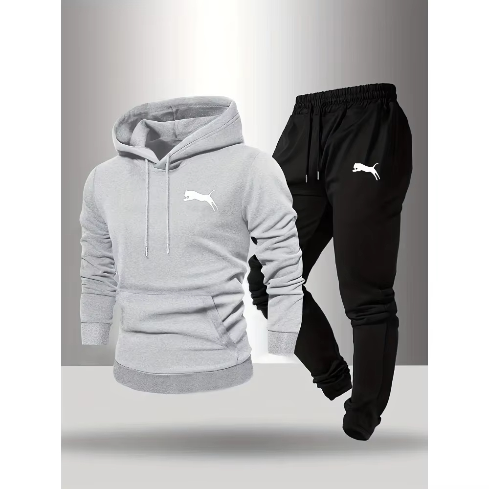 ชุดเซ็ตเสื้อฮู้ดและกางเกงขายดี - Jogger Sweatpants Men บทวิจารณ์และราคา